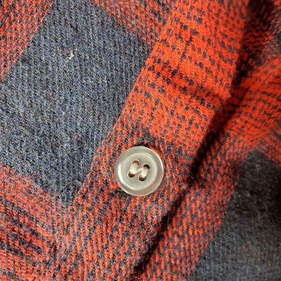 Plaid Toddler Cotton Button Up Dress Size 90 18-24m Red Navy Blue - Picture 5 of 9